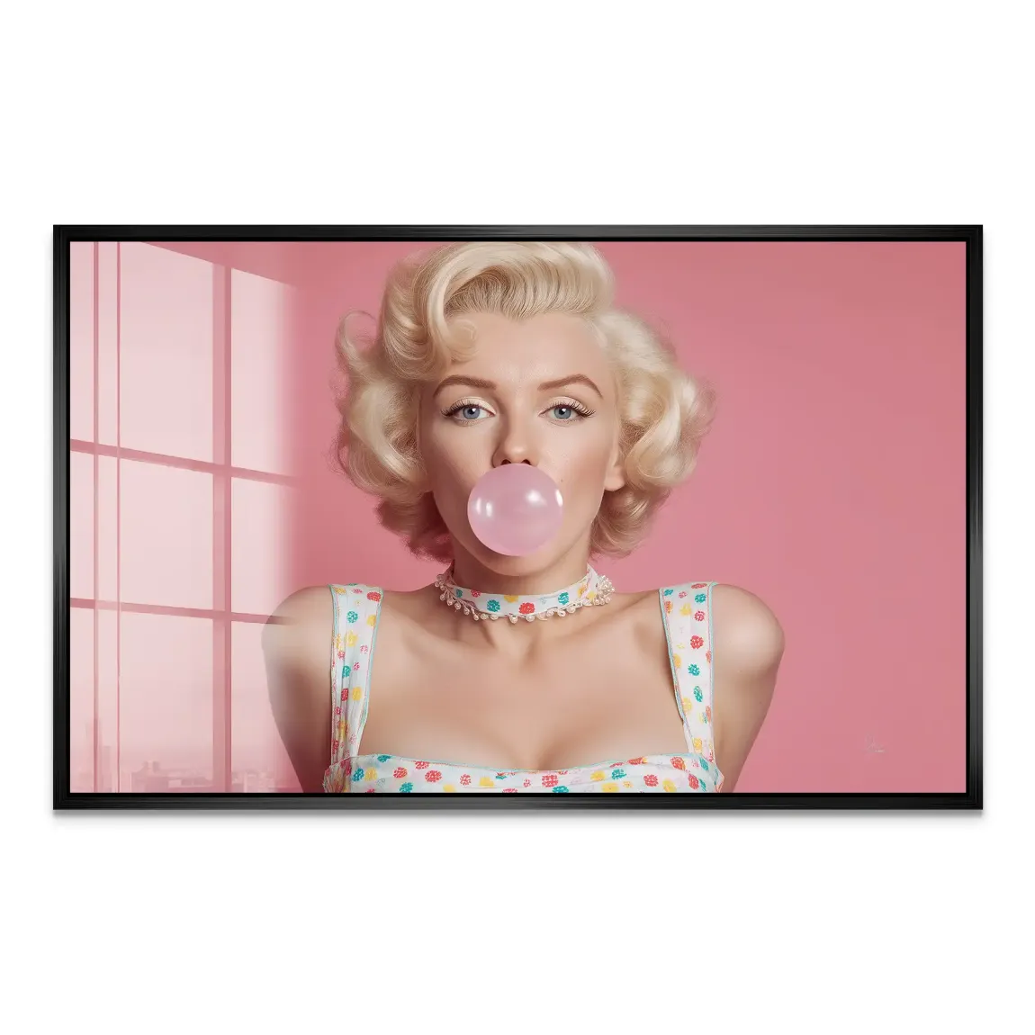 Marilyn Monroe Pink Bubble Acrylglas Bild