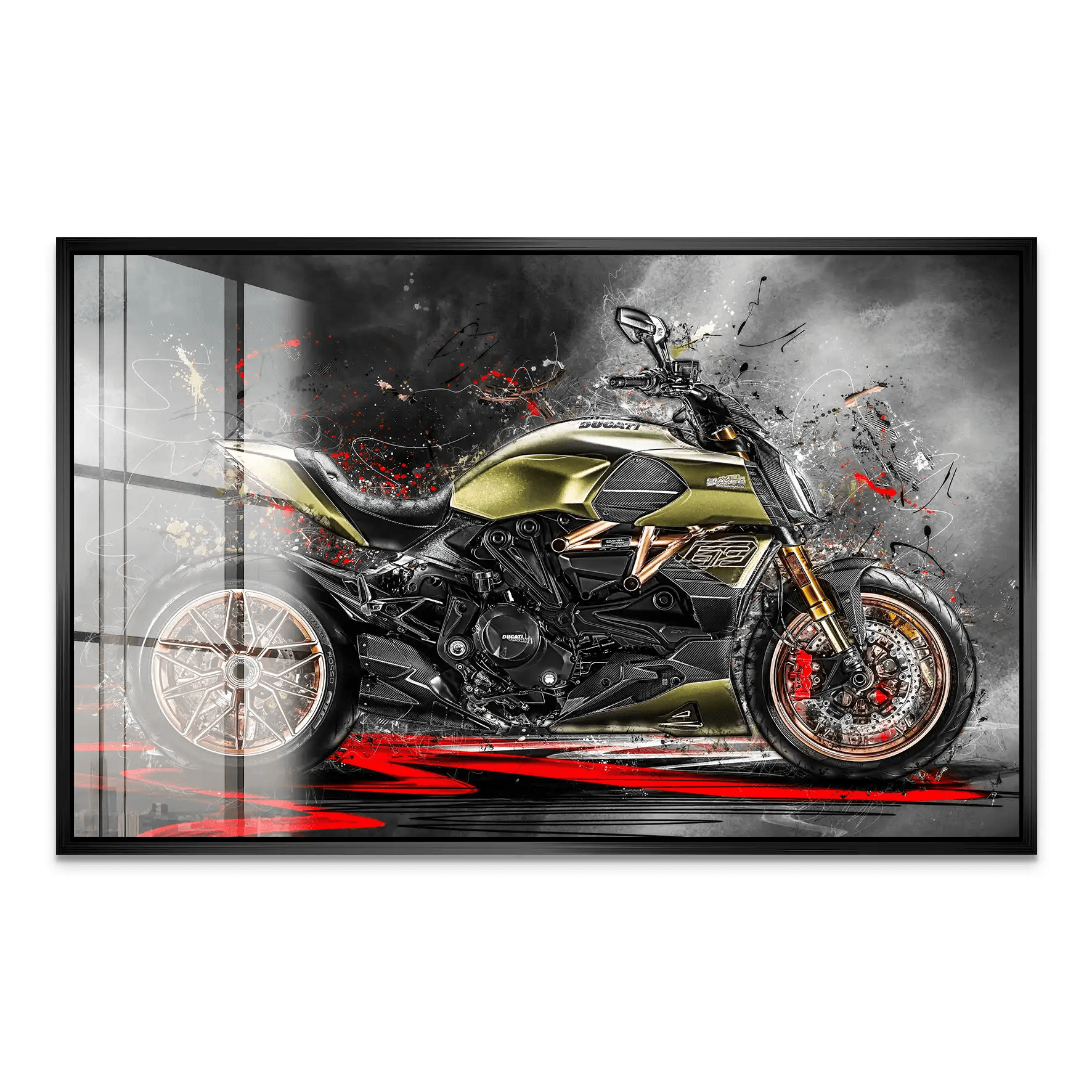 Ducati Diavel Lambo Acrylglas Bild INGALERIE