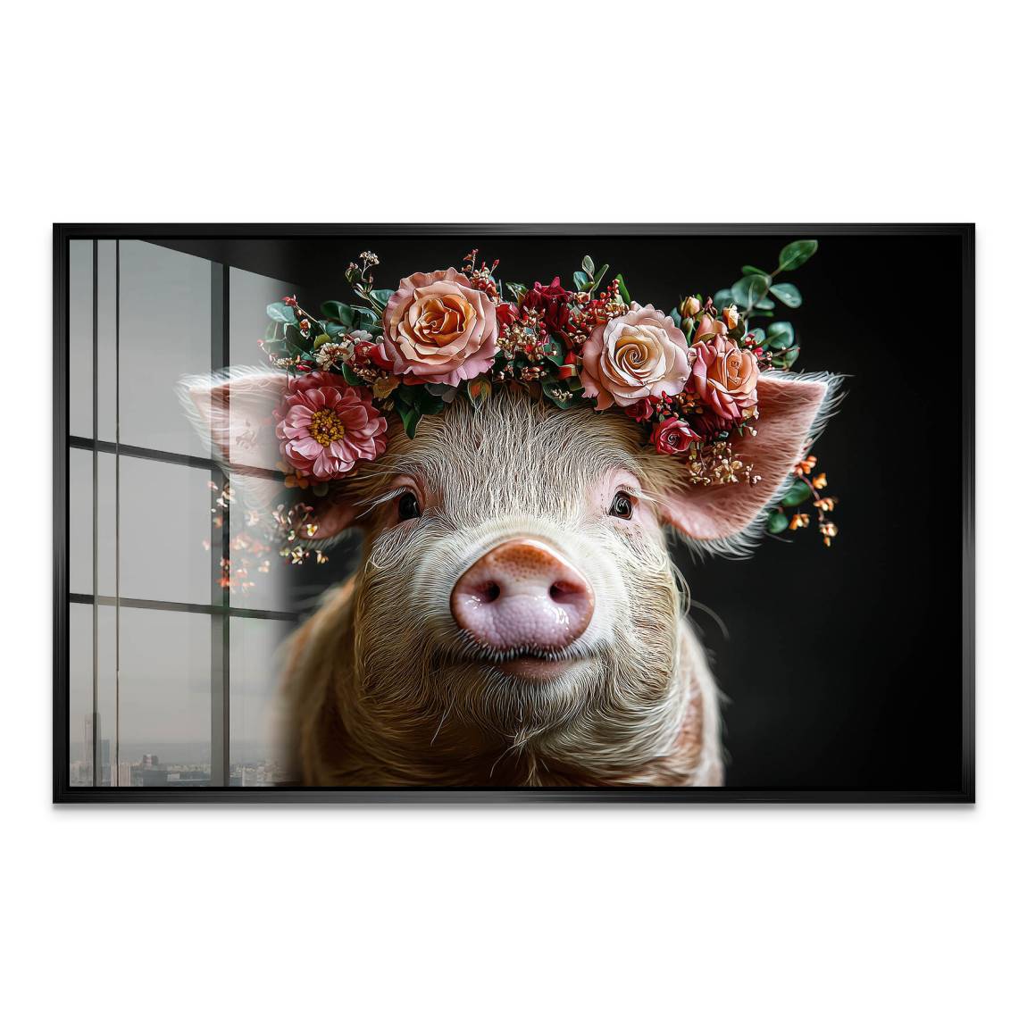 Blüten Schwein Acrylglas Bild