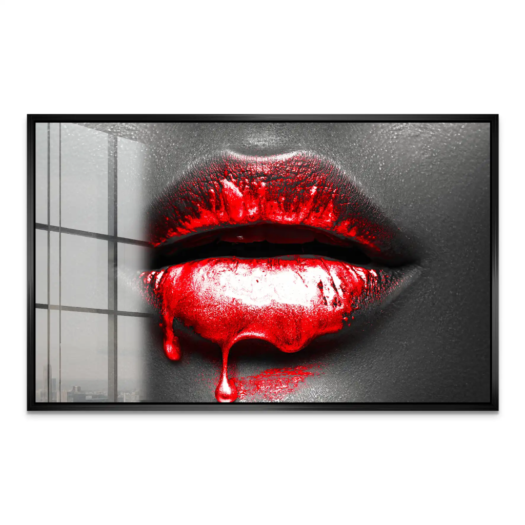 Rote Lippen Acrylglas Bild INGALERIE