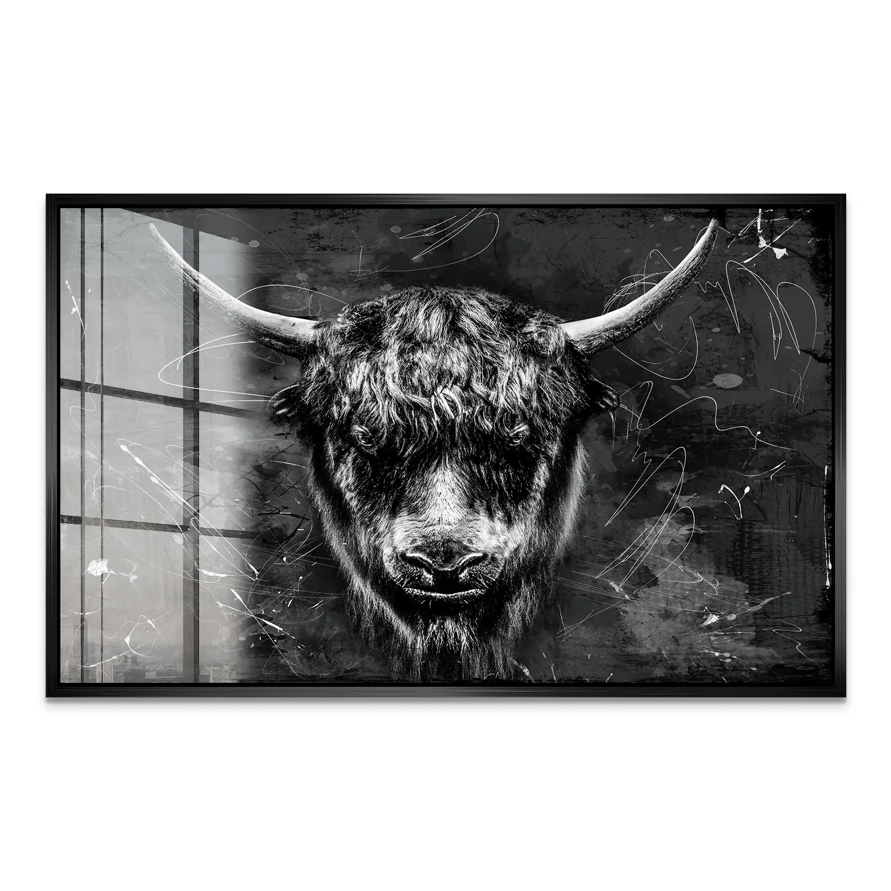 Yak Highland Abstrakt Black Acrylglas Bild INGALERIE