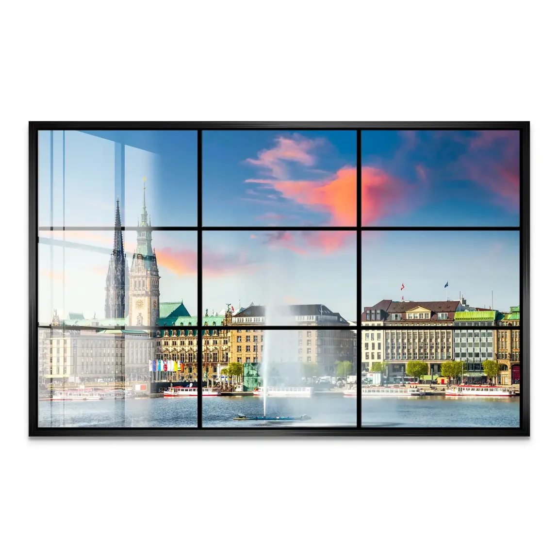 Sunset View Hamburg Acrylglas Bild