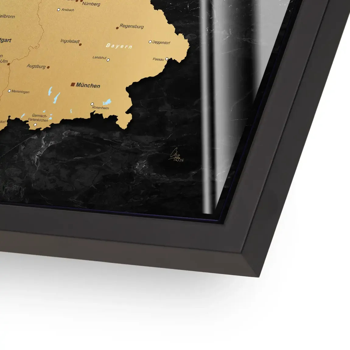 Deutschland Karte Gold Retro Acrylglasbild