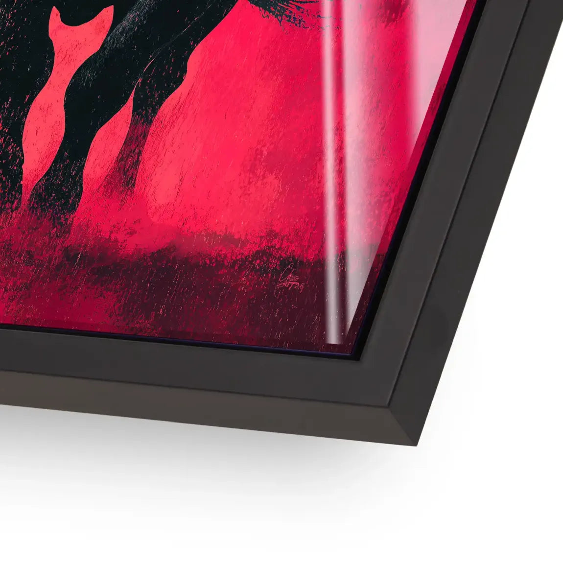 Stier in Rot Acrylglasbild