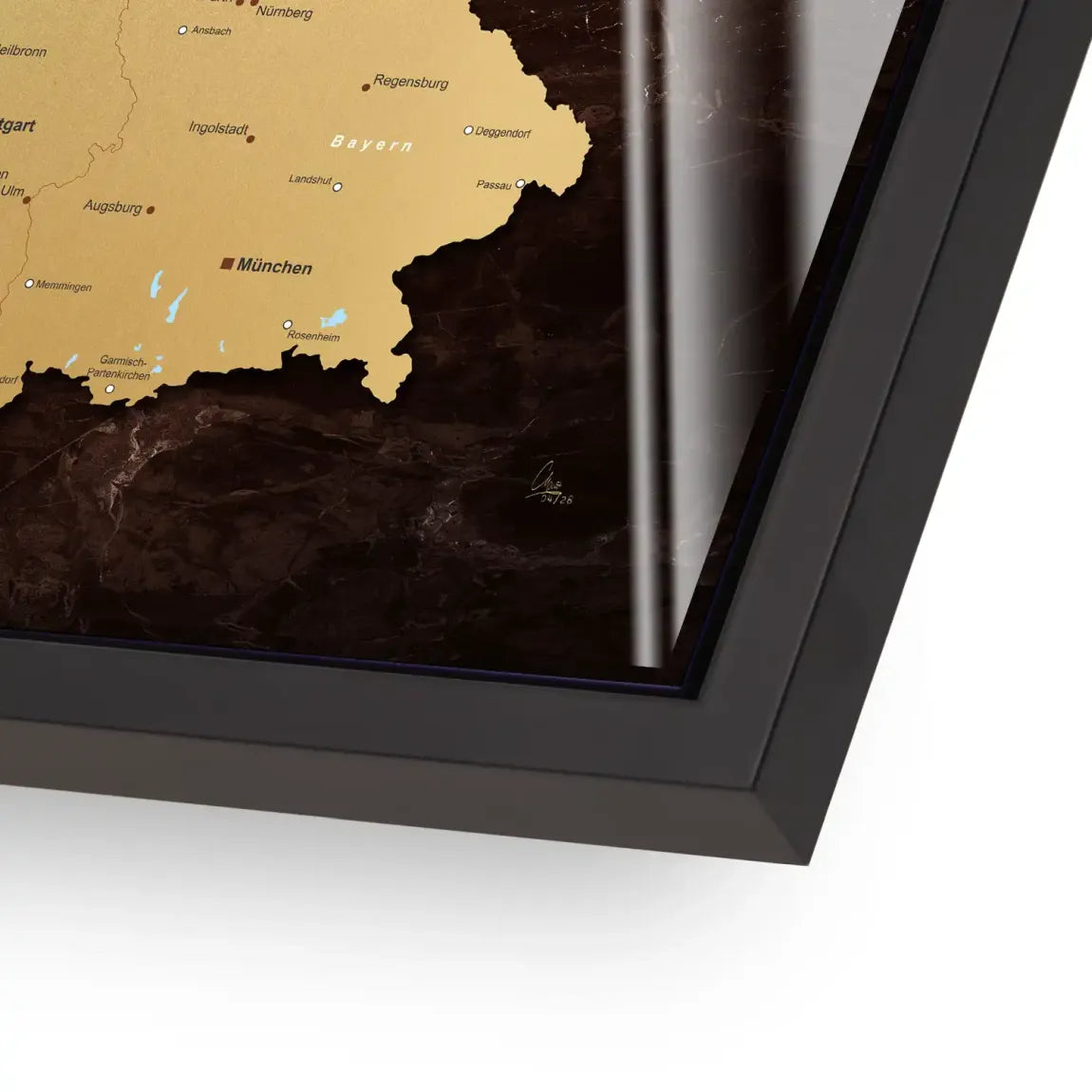 Deutschland Karte Gold Acrylglasbild