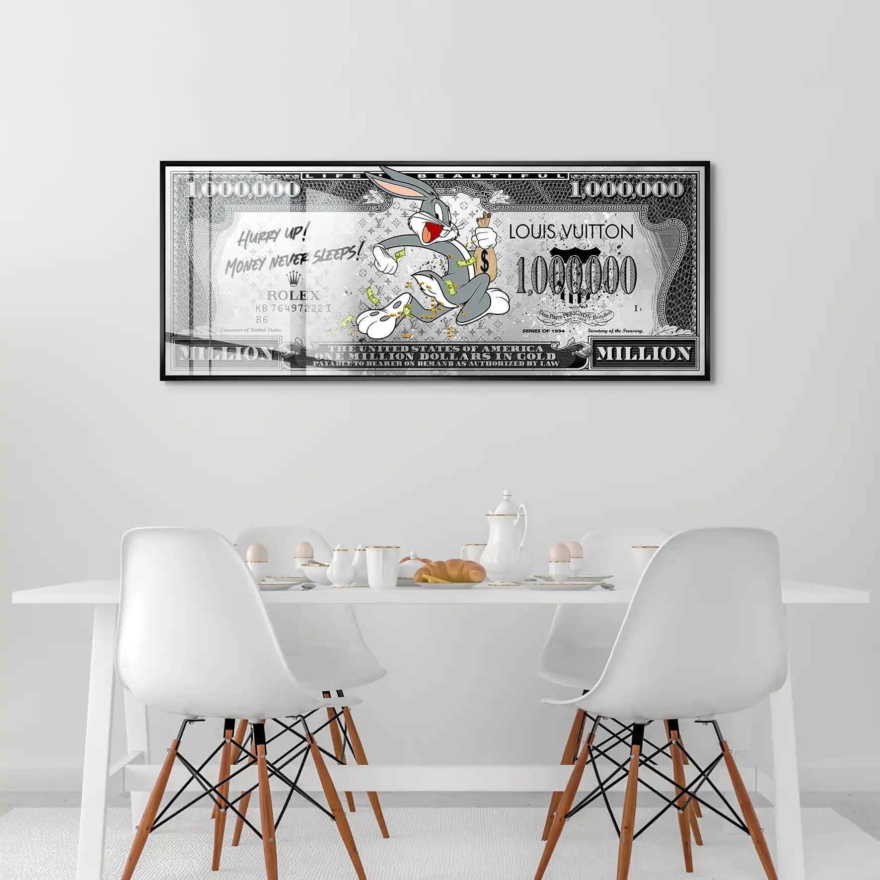 Bunny Dollar Hurry Up Silver Style Acrylglas Bild INGALERIE