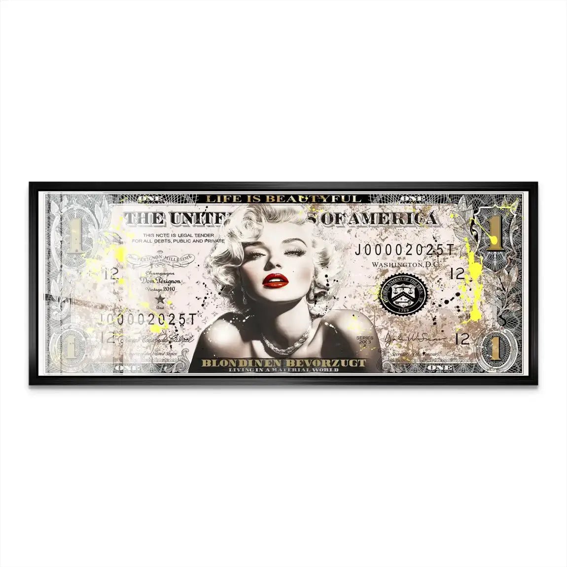 Marilyn Monroe Dollar Acrylglas Bild INGALERIE