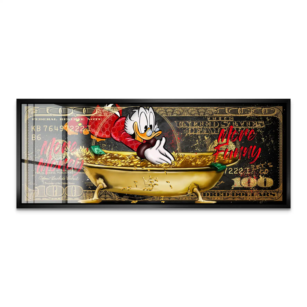 Dagobert Dollar More Money Pop Art Acrylglas Bild INGALERIE