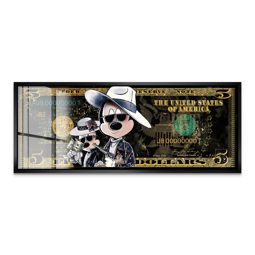 Micky und Minnie Dollar Modern Pop Art Acrylglas Bild INGALERIE