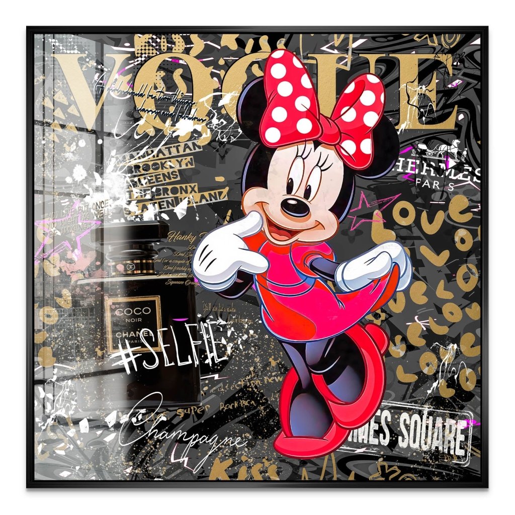 Minnie Vogue Gold Pop Art Acrylglas Bild INGALERIE