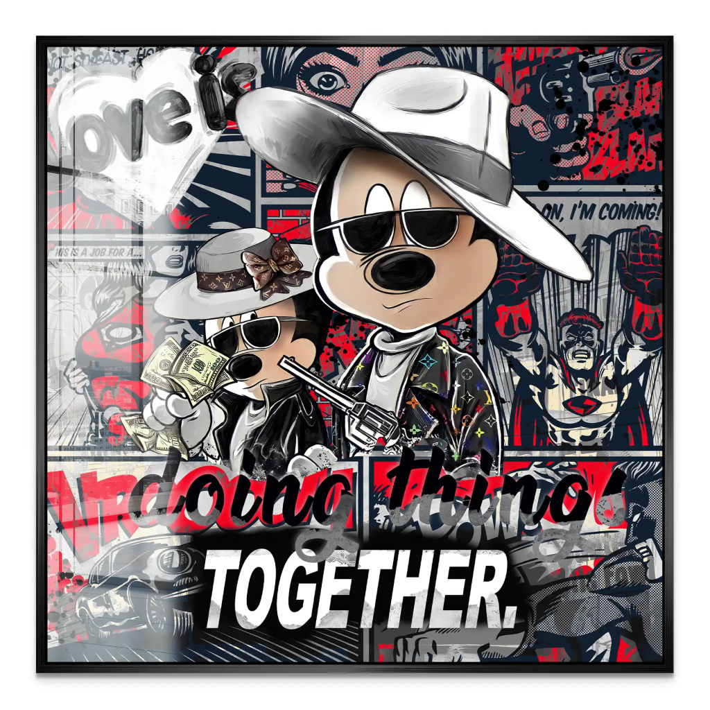 Micky & Minnie Gangster Style Acrylglas Bild INGALERIE