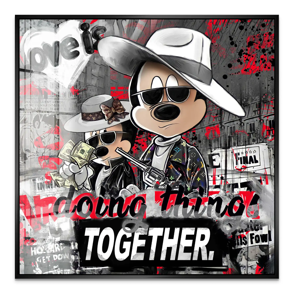 Micky & Minnie Gangster Streetart Acrylglas Bild INGALERIE