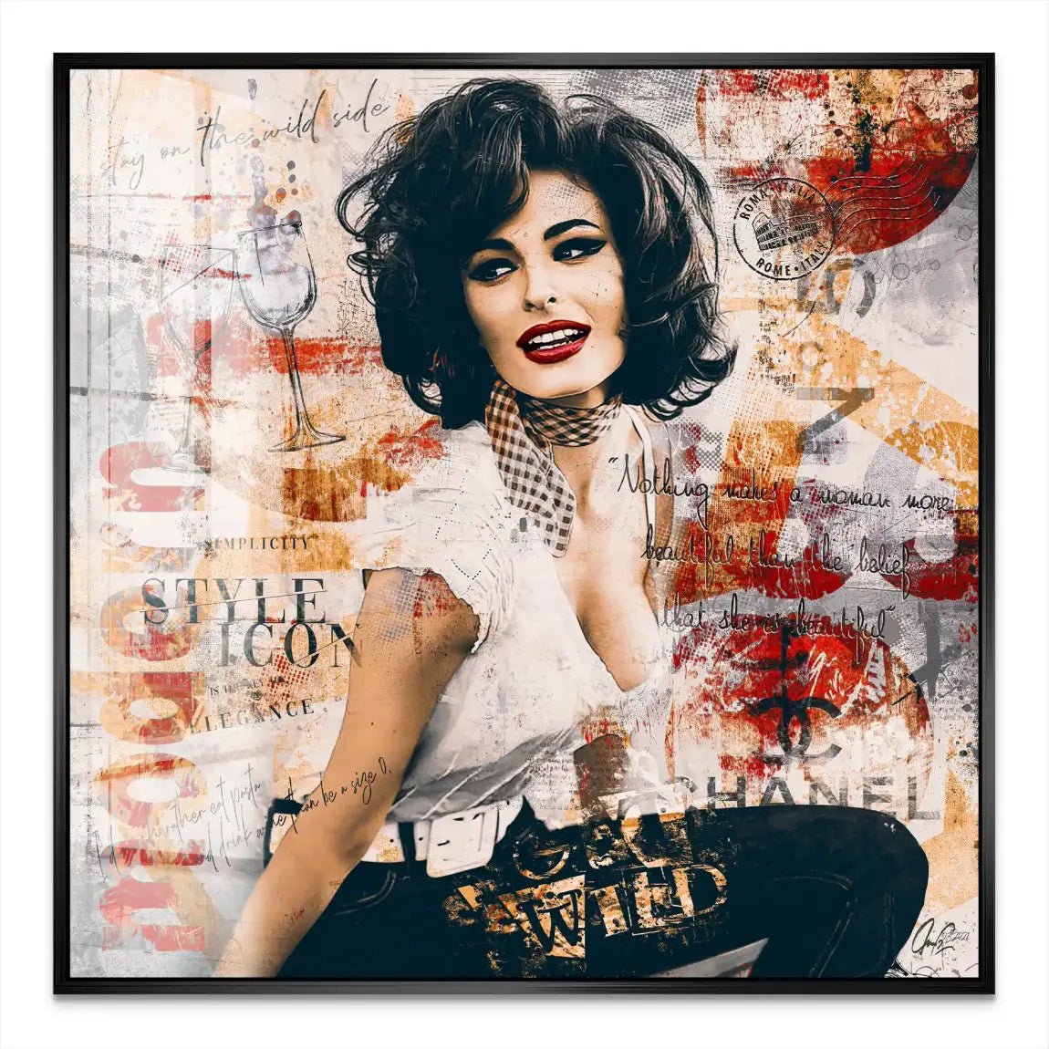 Sophia Loren Street Art Nr.2 Acrylglas Bild INGALERIE