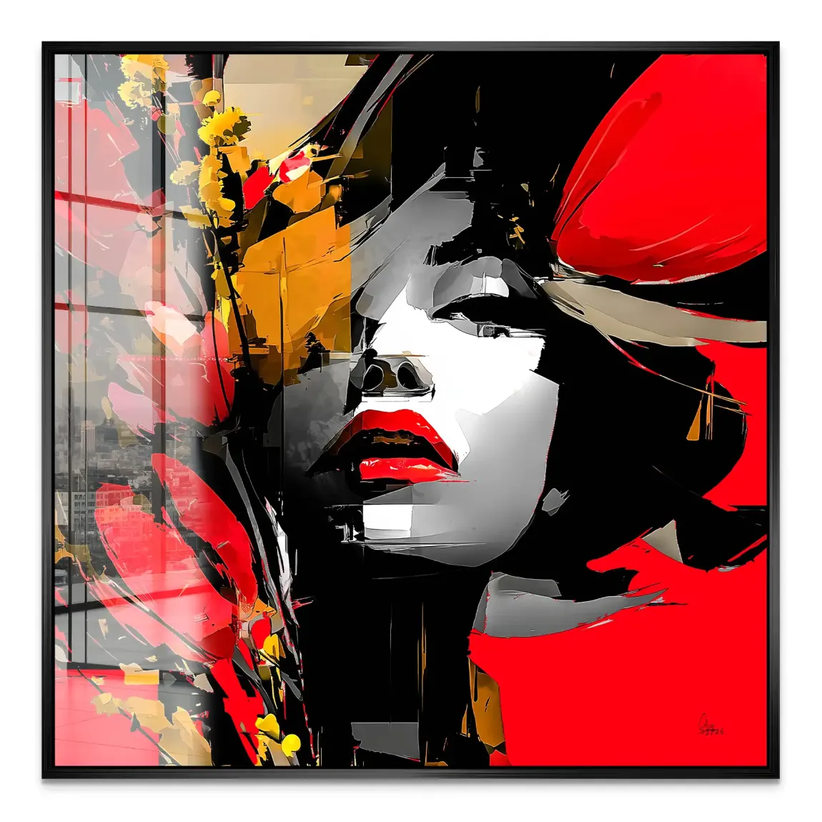 Rouge Abstrakt Acrylglasbild