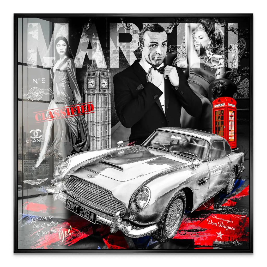 James Bond Martini Connery Style Acrylglas Bild INGALERIE