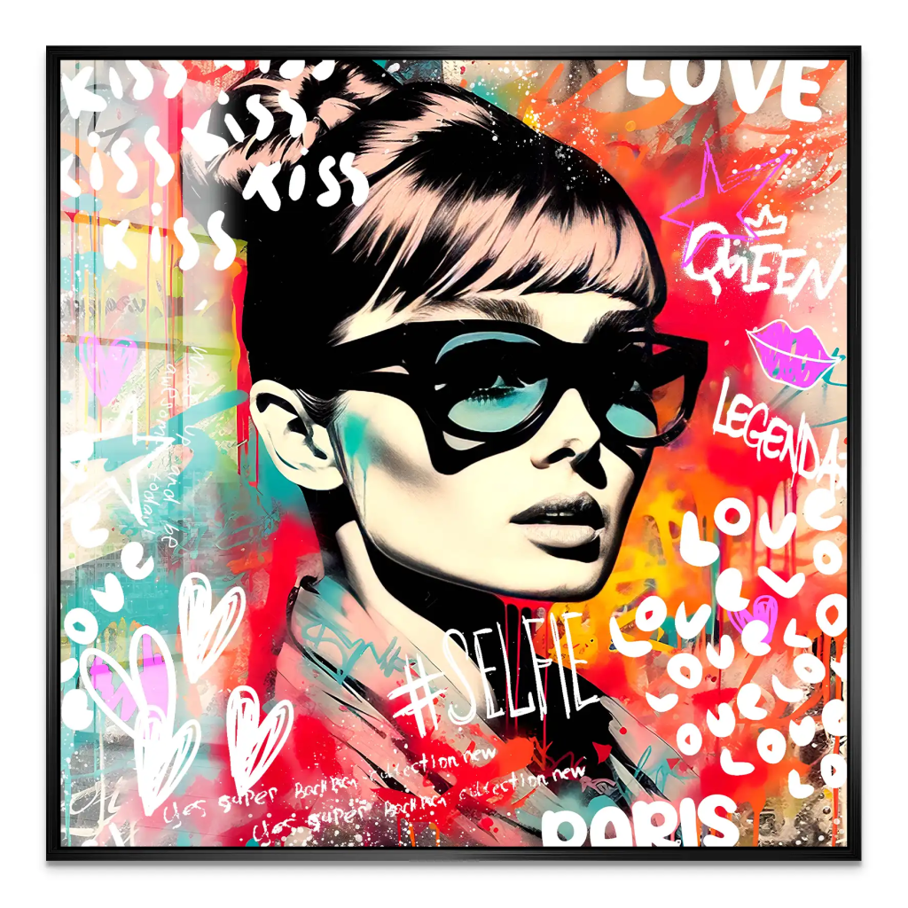 Audrey Hepburn Graffiti Acrylglas Bild INGALERIE