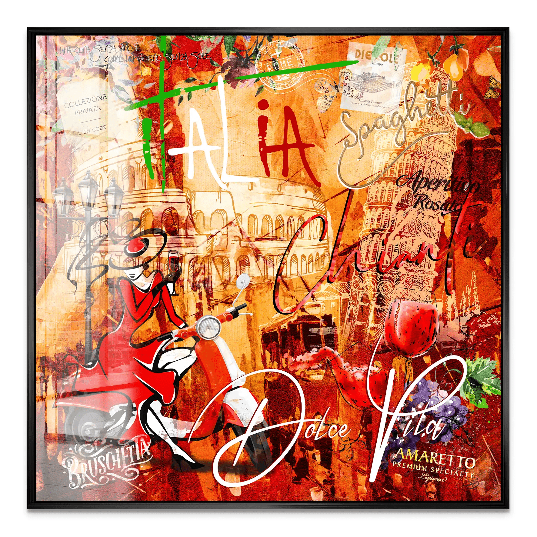 Italien Dolce Vita Pop Art Acrylglas Bild INGALERIE