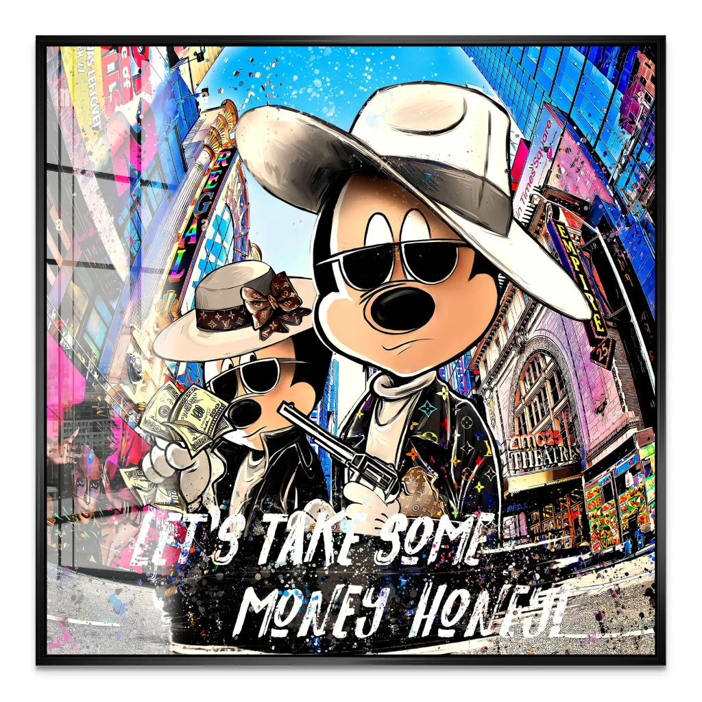 Micky & Minnie Gangster Goes Shopping Acrylglas Bild INGALERIE