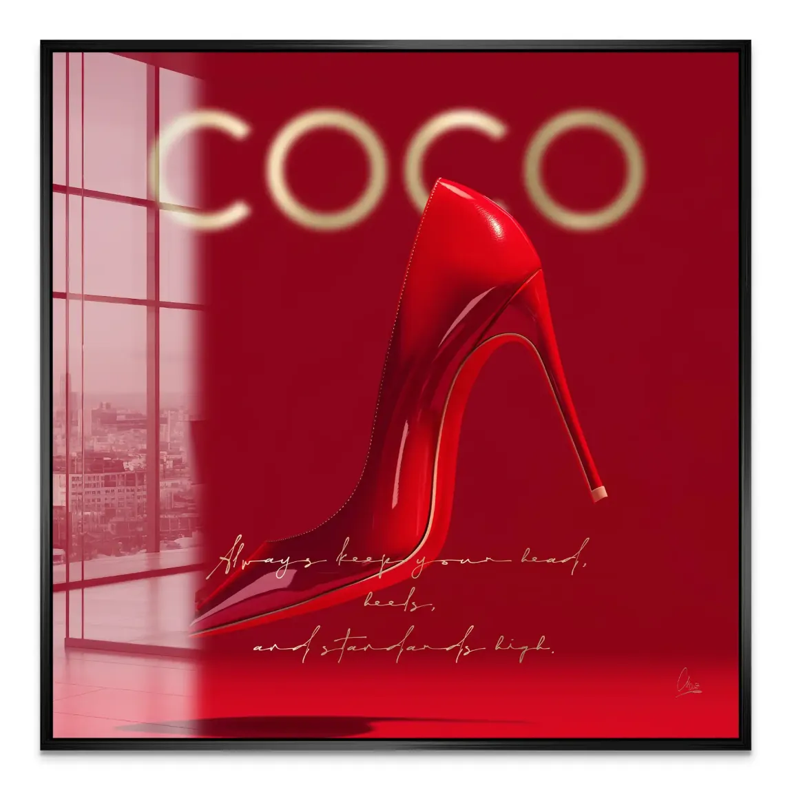 Red Coco Heels Acrylglas Bild