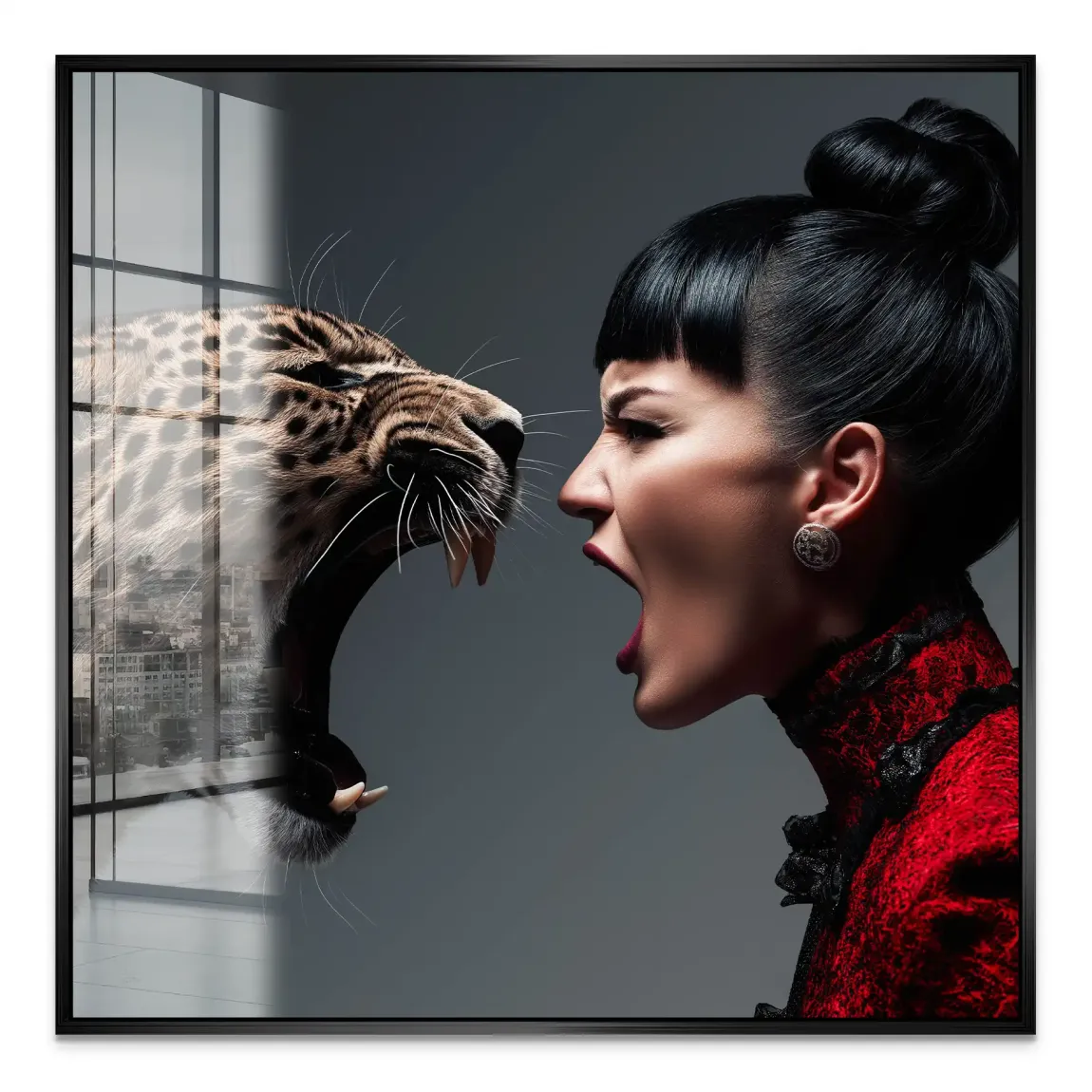 Leopardin Diva Acrylglasbild