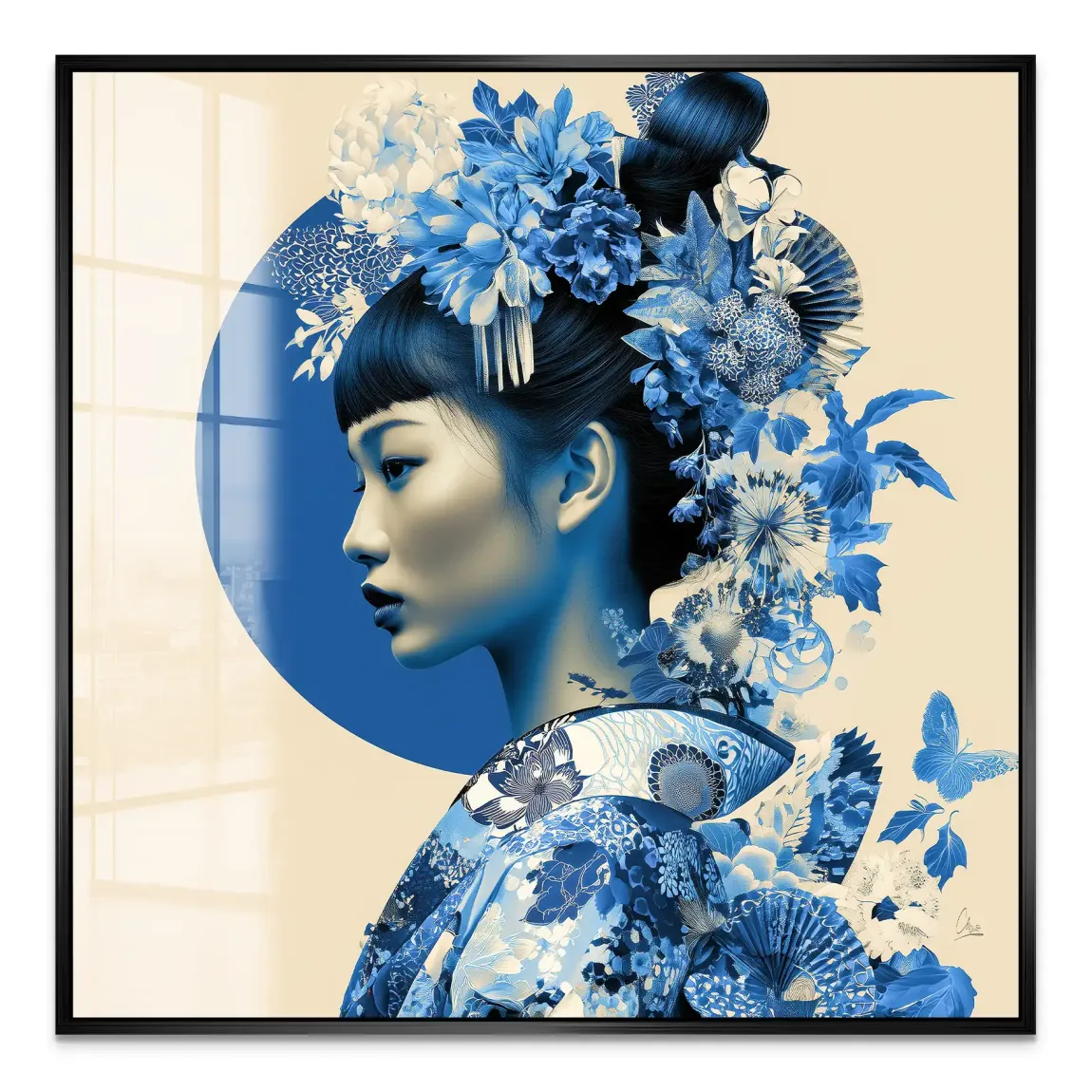 Blue Lotus Geisha Acrylglas Bild