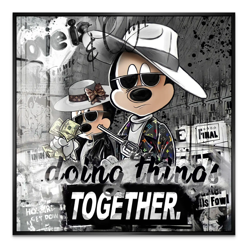 Micky & Minnie Gangster Modern Style Acrylglas Bild INGALERIE