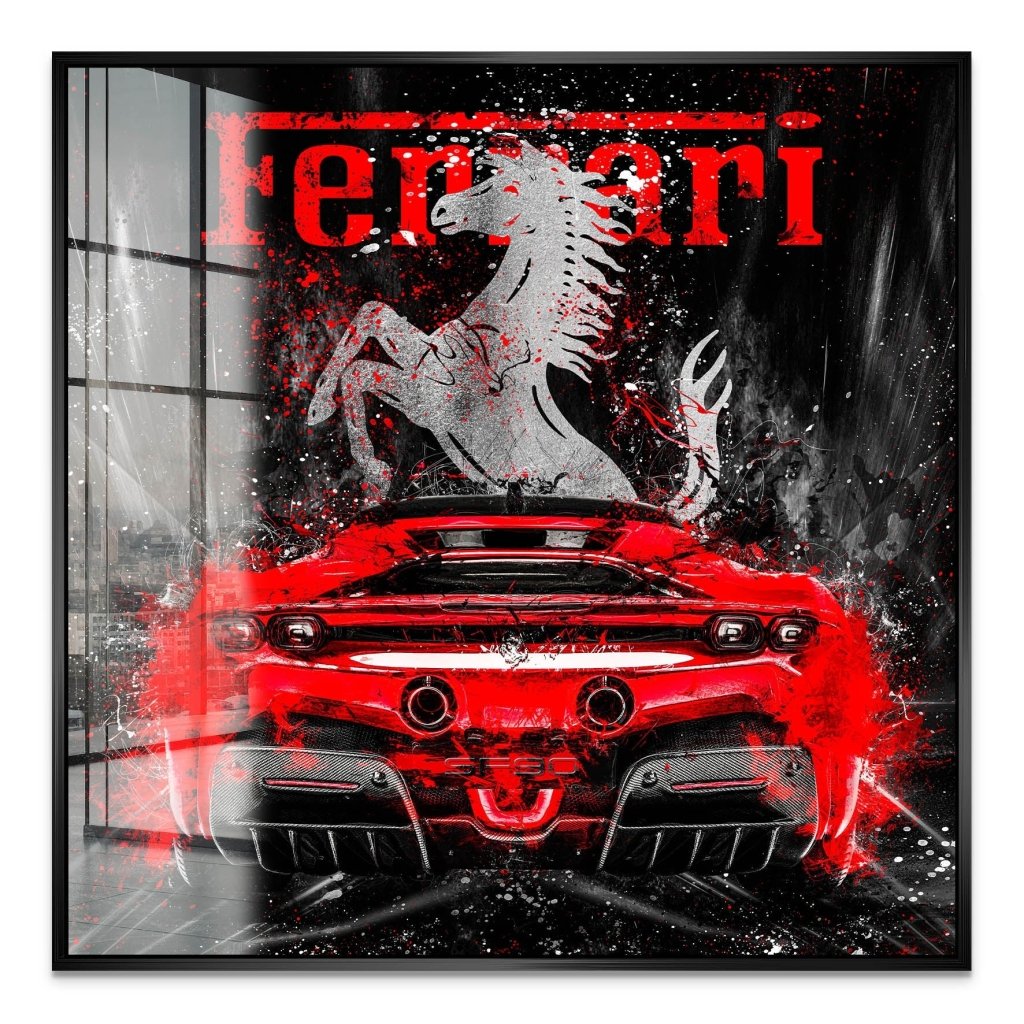 Ferrari SF90 Abstrakt Acrylglas Bild INGALERIE