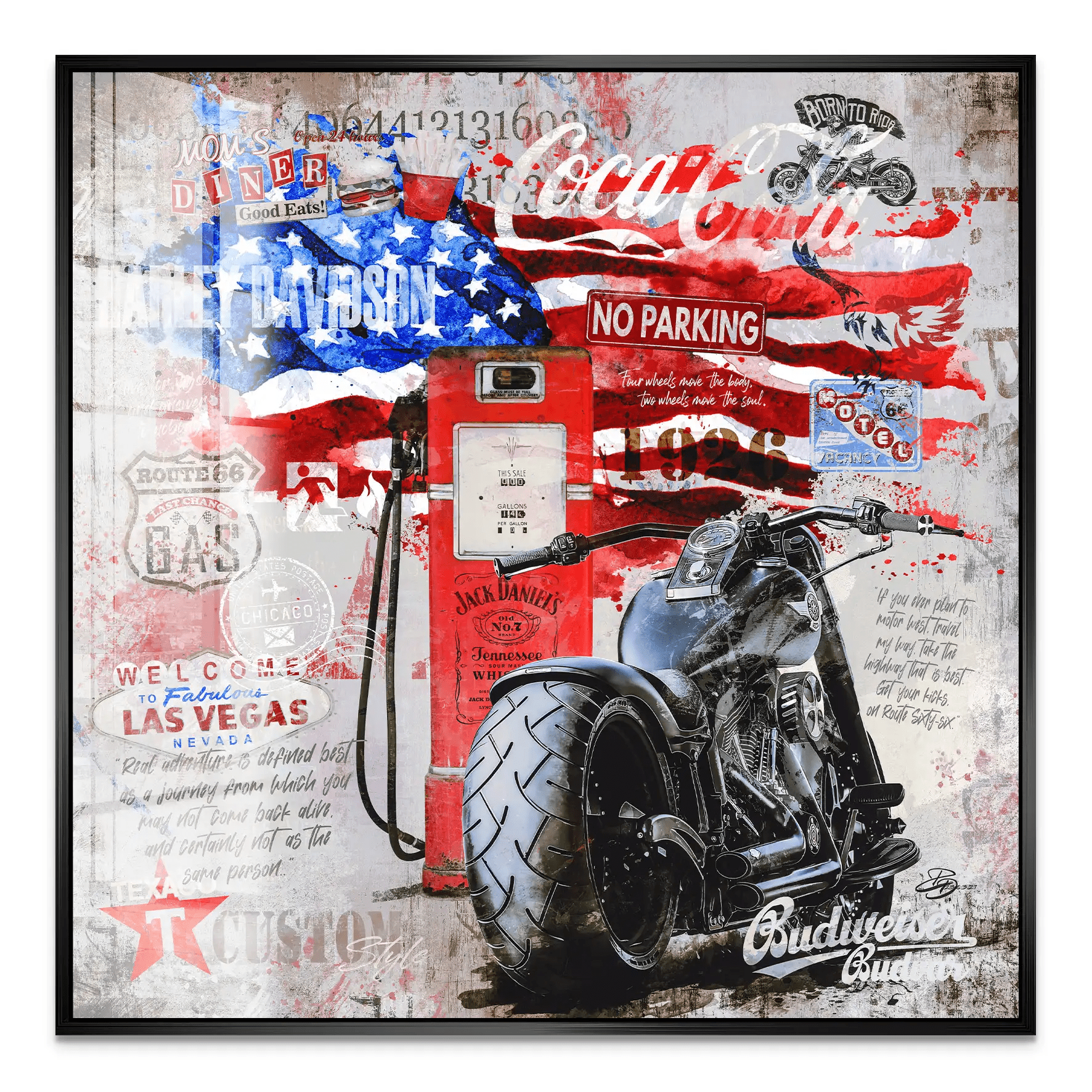 Harley USA Pop Art Nr.3 Acrylglas Bild INGALERIE