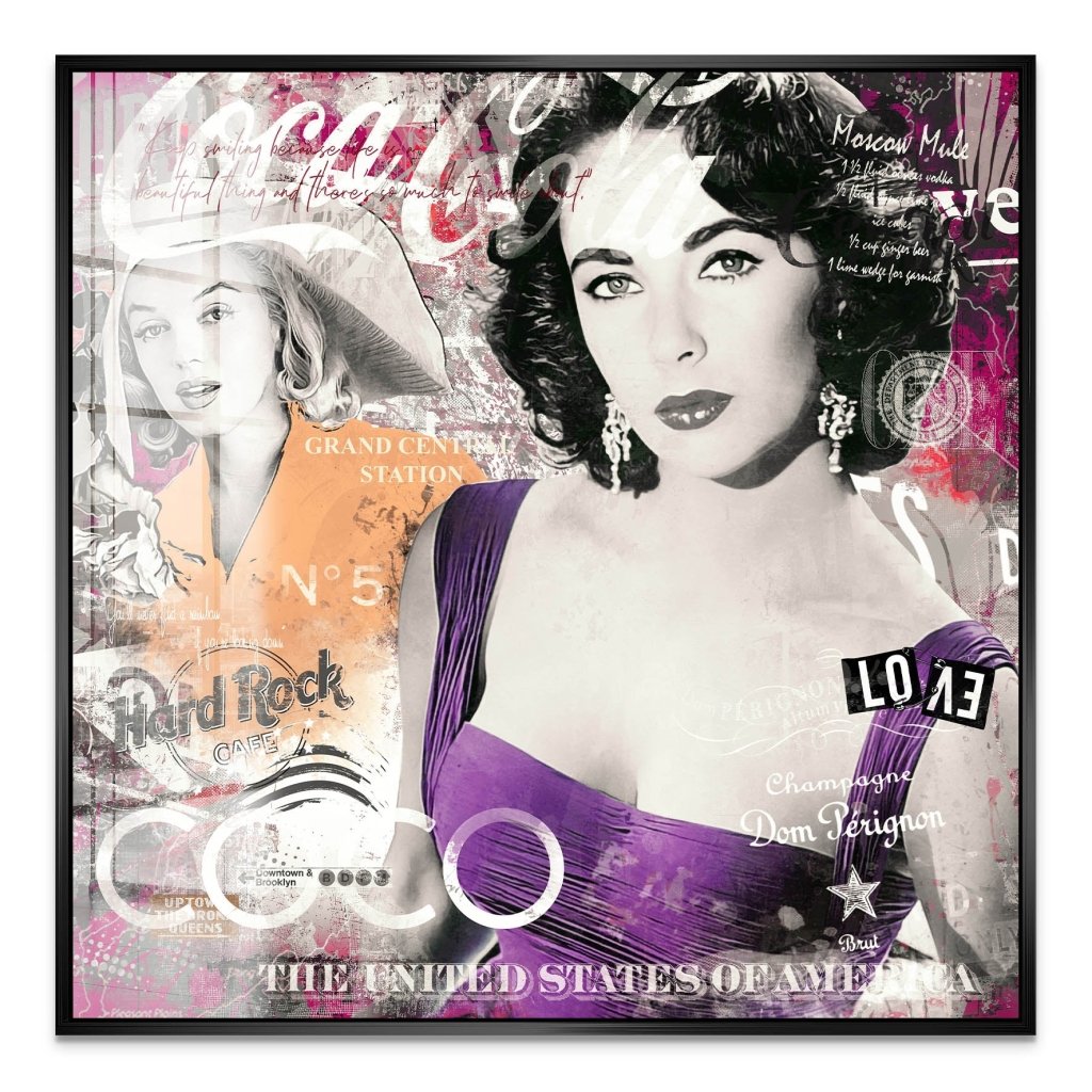 Marilyn & Liz Pop Art Modern Style Acrylglas Bild INGALERIE