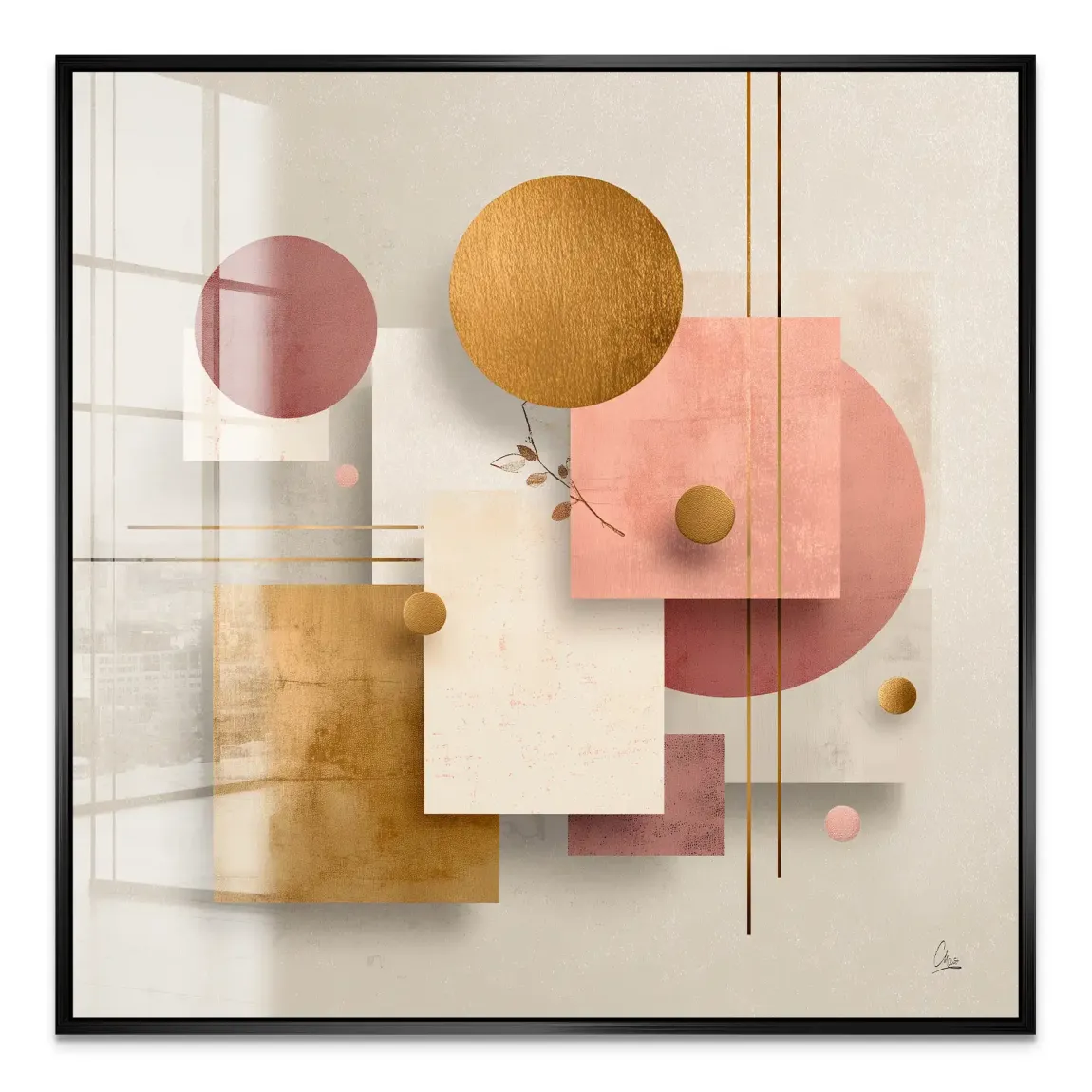 Golden Geometry Acrylglas Bild