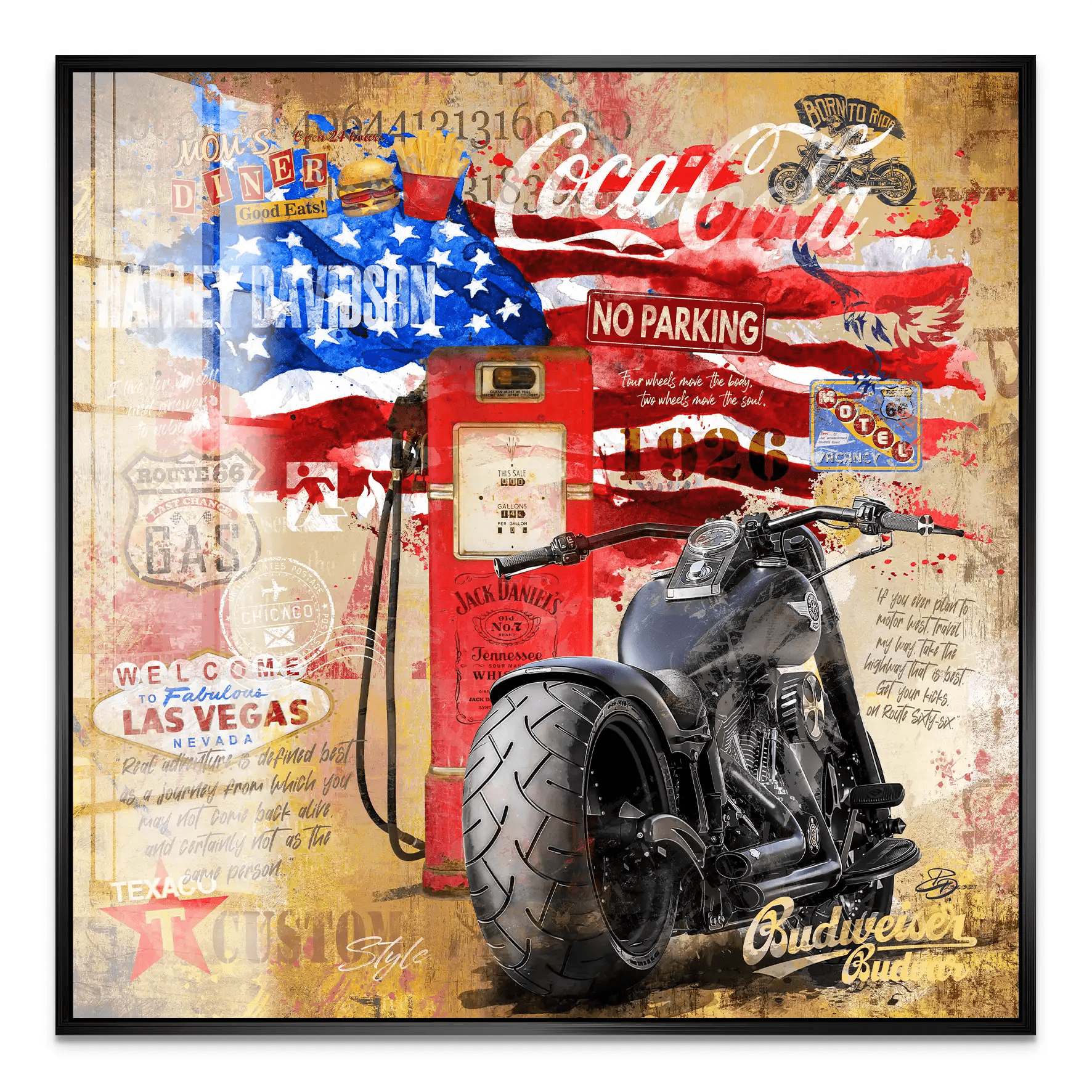 Harley USA Pop Art Acrylglas Bild INGALERIE