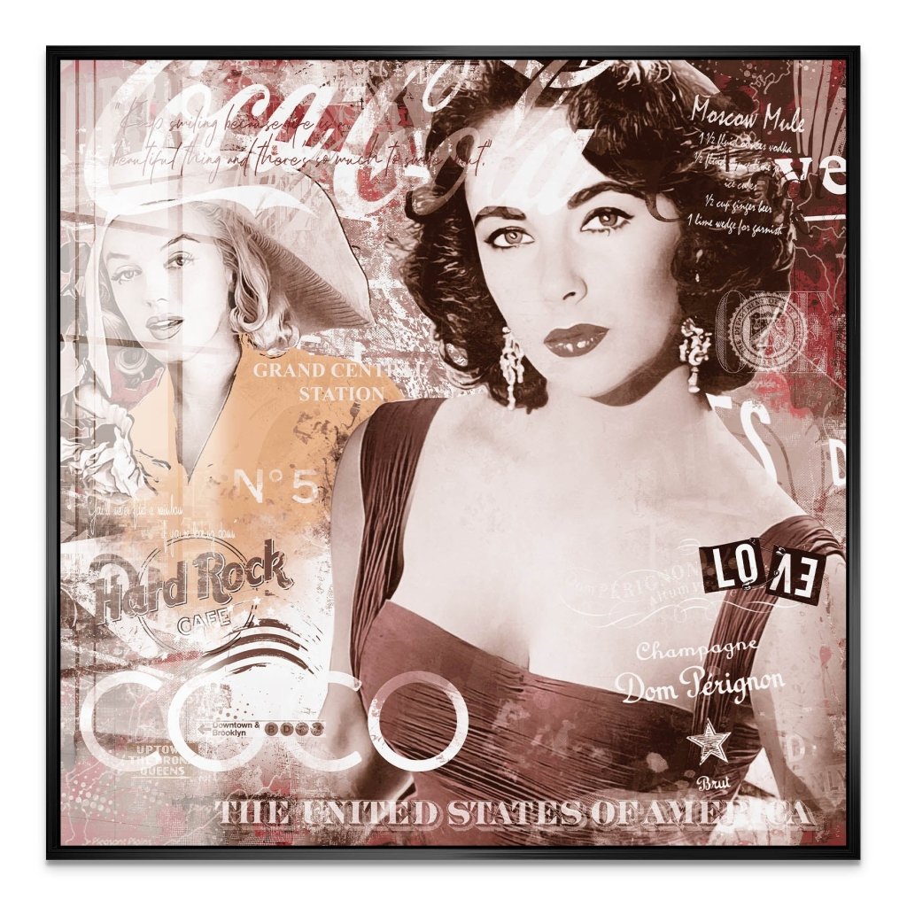 Marilyn & Liz Pop Art Retro Style Acrylglas Bild INGALERIE