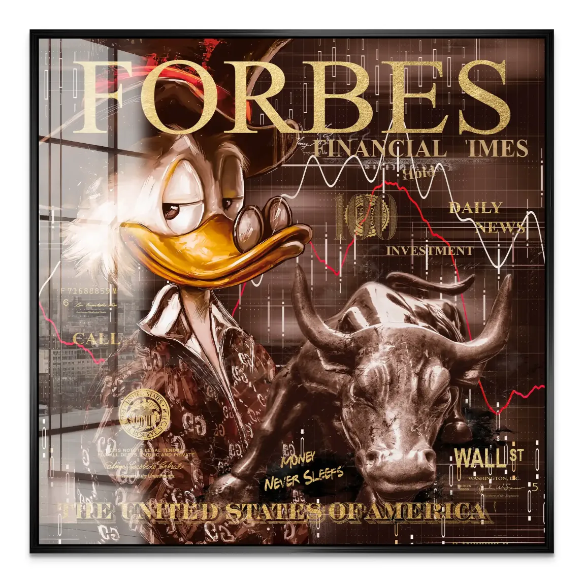 Dagobert Duck Wallstreet Vintage Acrylglas Bild