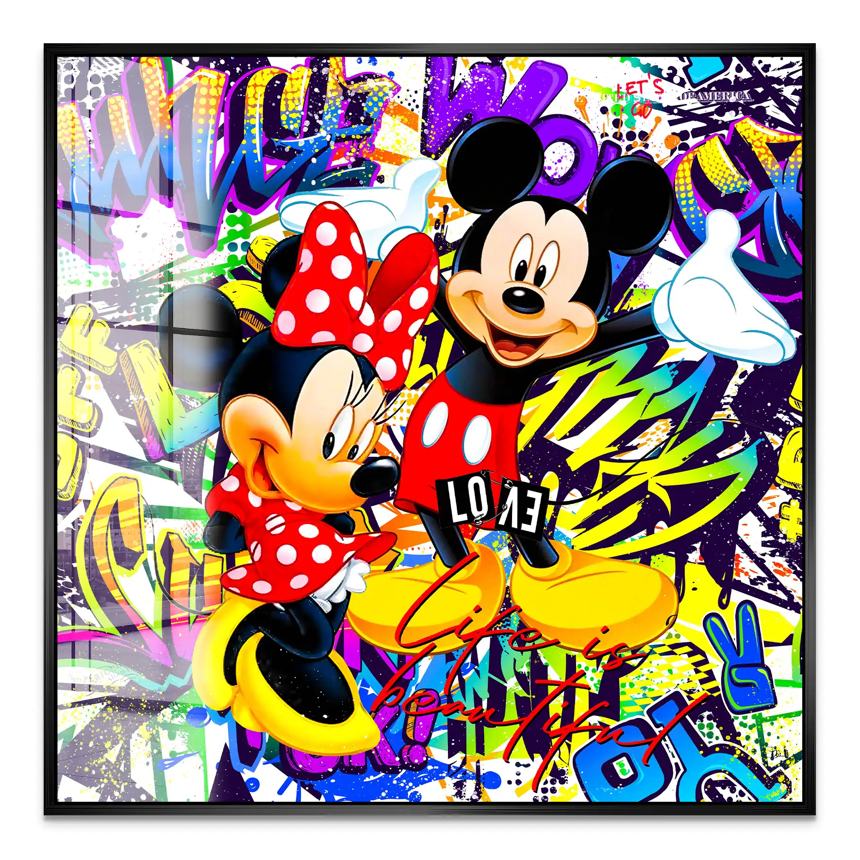 Micky & Minnie Graffiti Acrylglas Bild INGALERIE