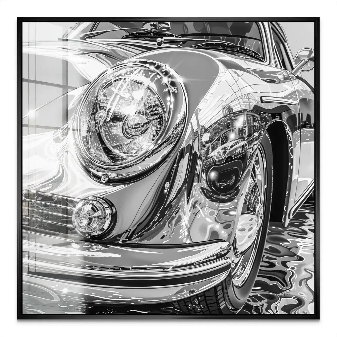 Porsche 356 Abstrakt Nr.3 Acrylglas Bild INGALERIE