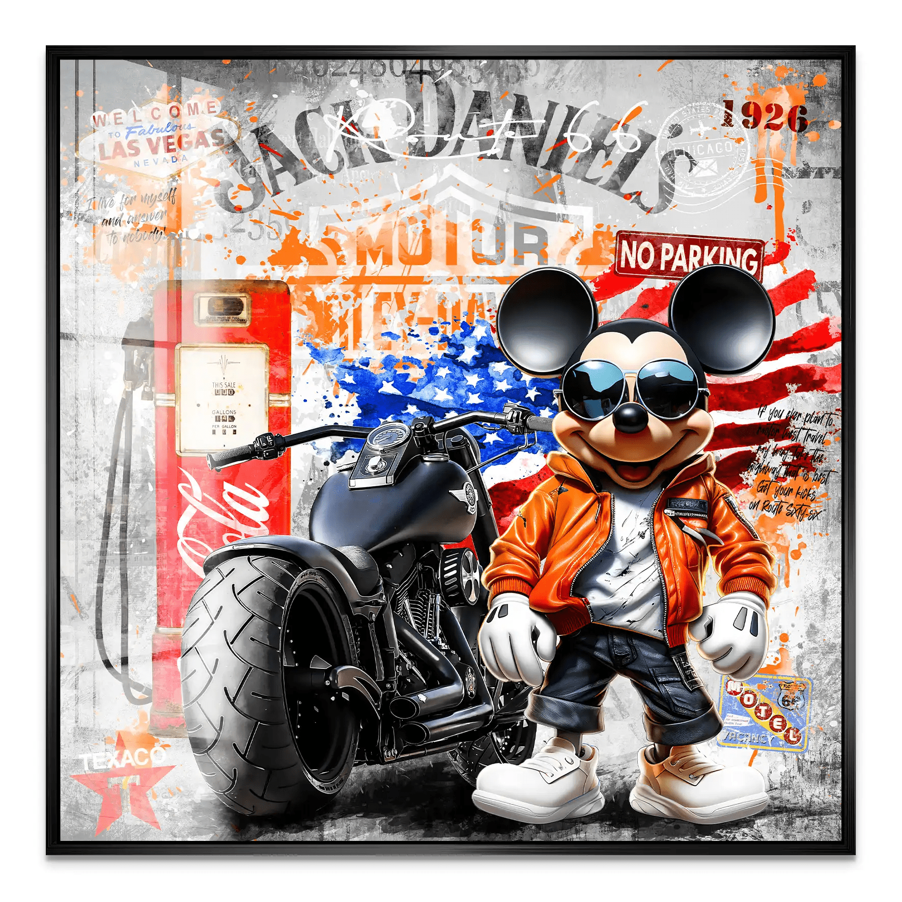 Harley Micky Maus Pop Art Acrylglas Bild INGALERIE