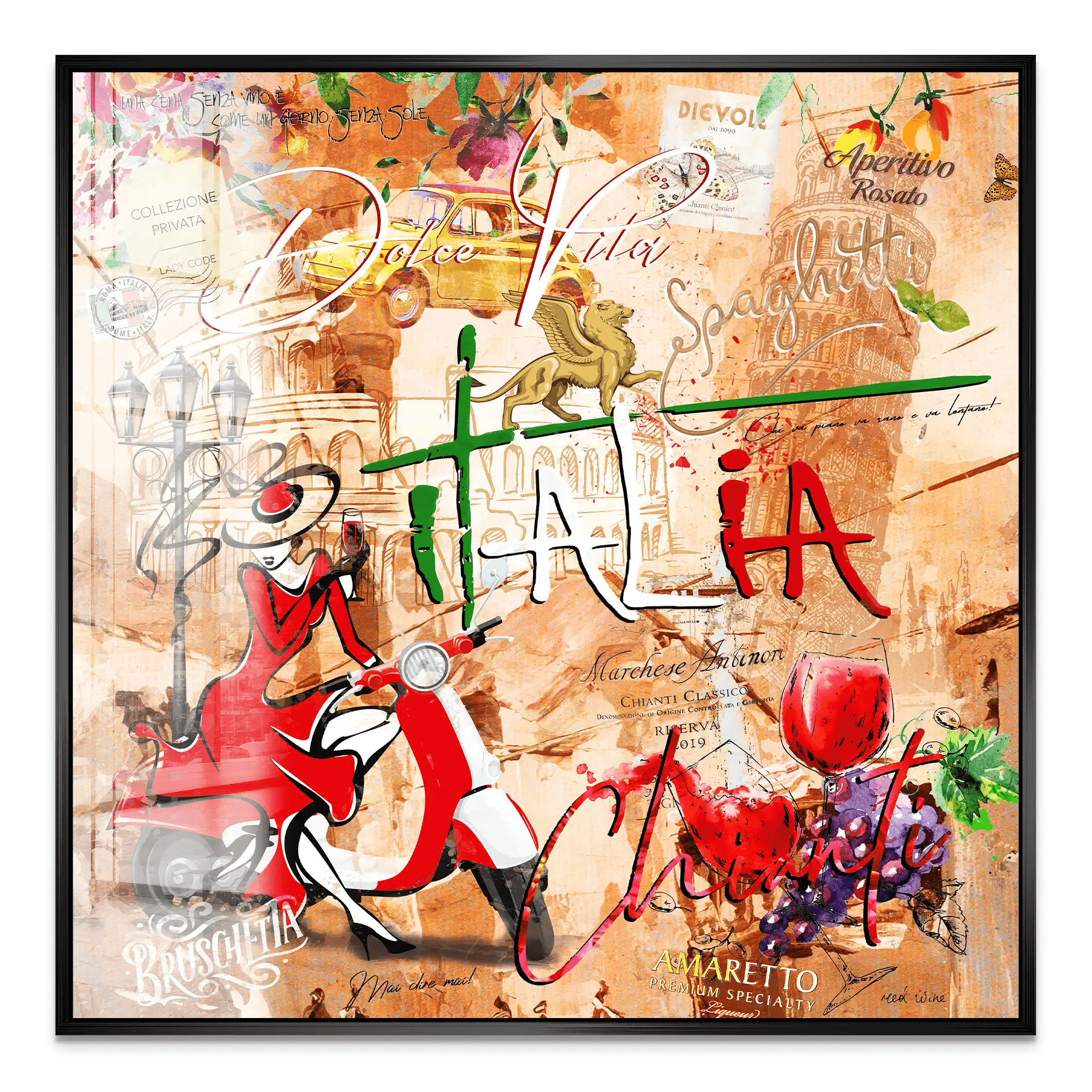 Italien Dolce Vita Nr.2 Pop Art Acrylglas Bild INGALERIE