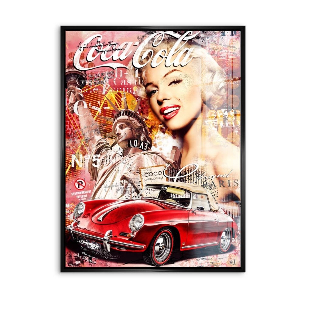 Marilyn Monroe Speedster Pop Art Acrylglas Bild INGALERIE