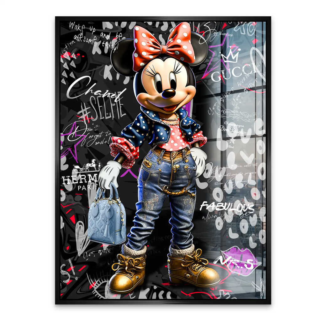 Minnie Maus Comic Street Art Acrylglas Bild INGALERIE