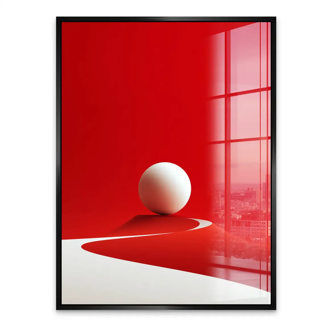 Rote Sphäre Acrylglasbild