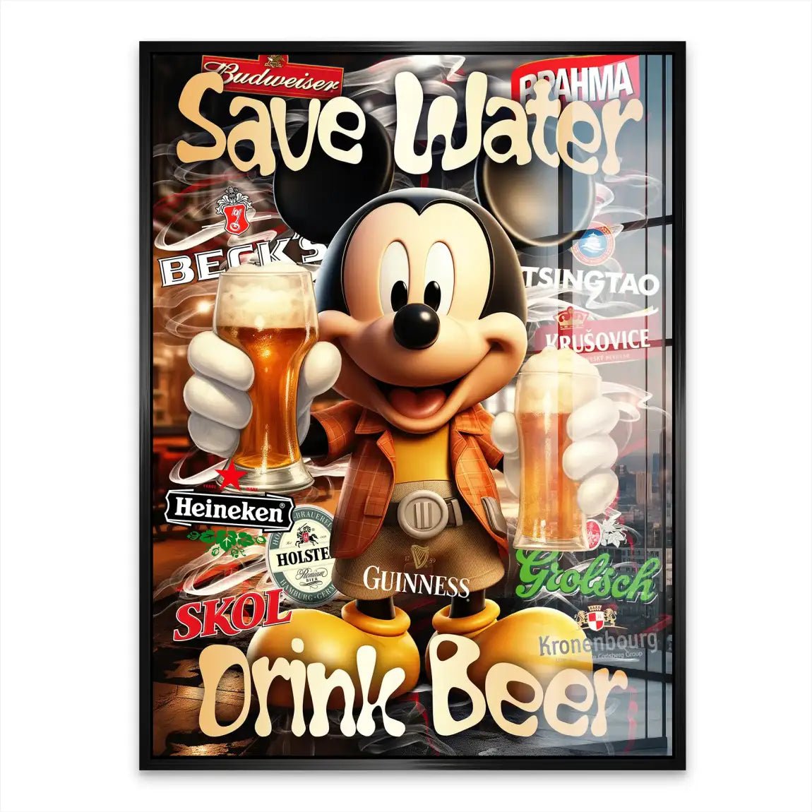 Micky Drink Beer Acrylglasbild INGALERIE