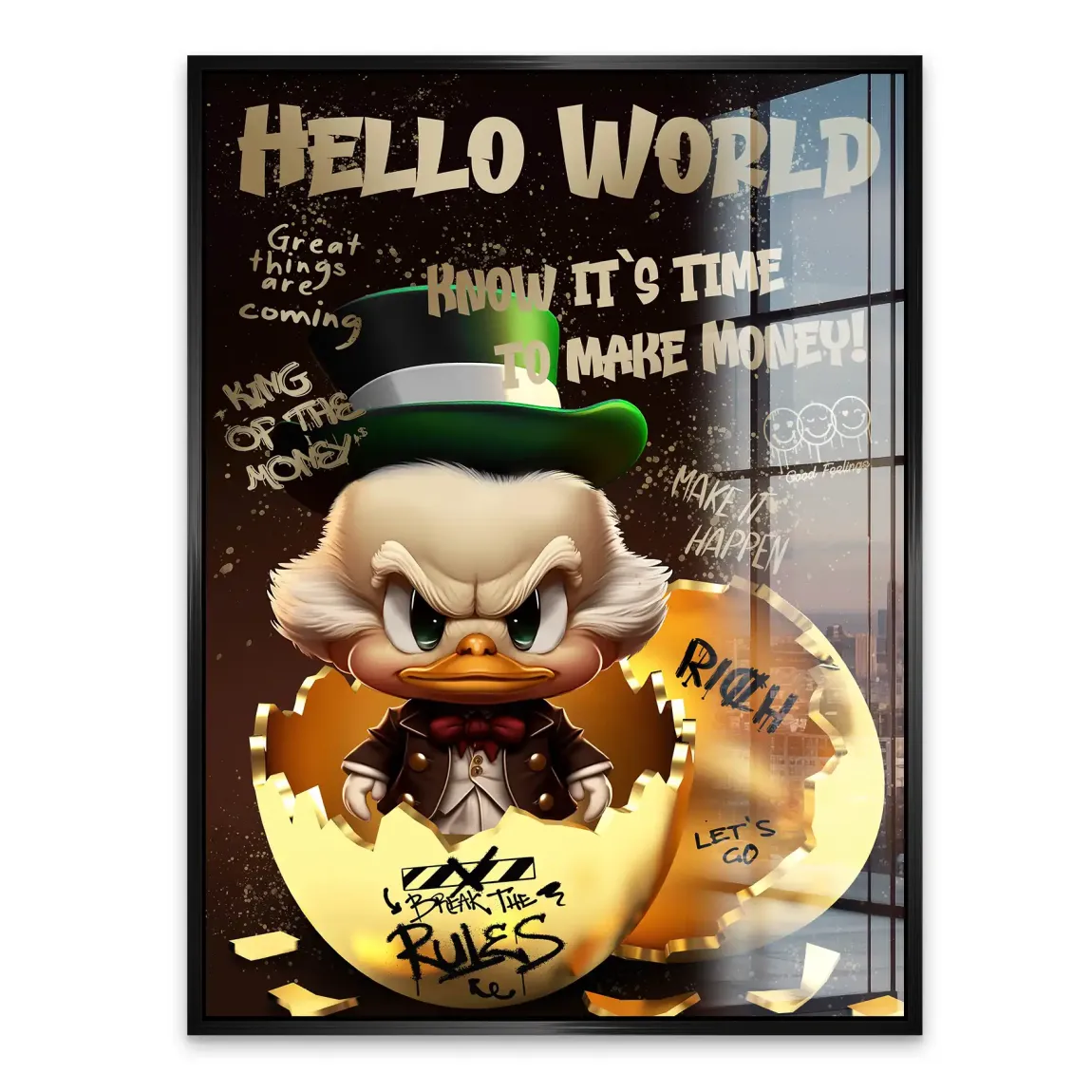 Money Master Dagobert Duck Acrylglasbild