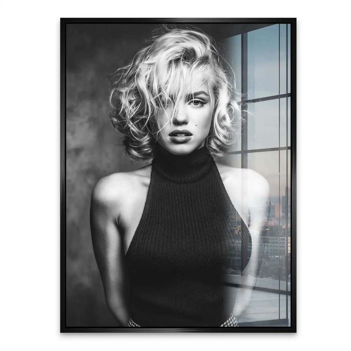 Marilyn Black and White Style Acrylglasbild
