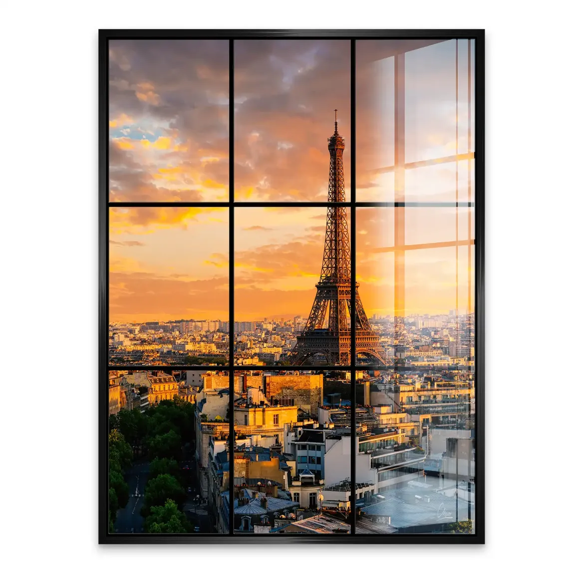 Sunset View Paris Acrylglasbild