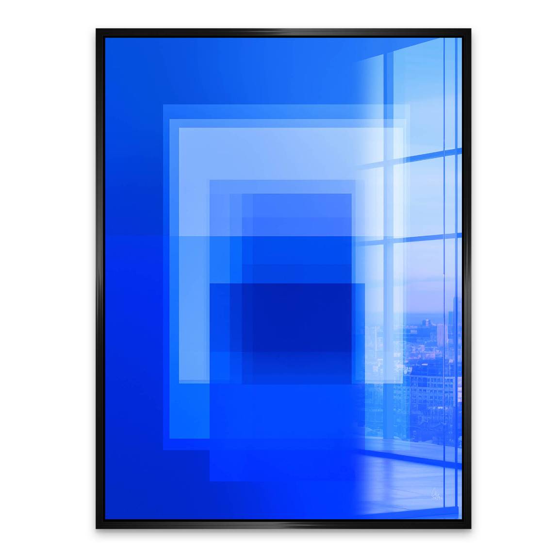 Kobaltblaue Geometrie Acrylglasbild