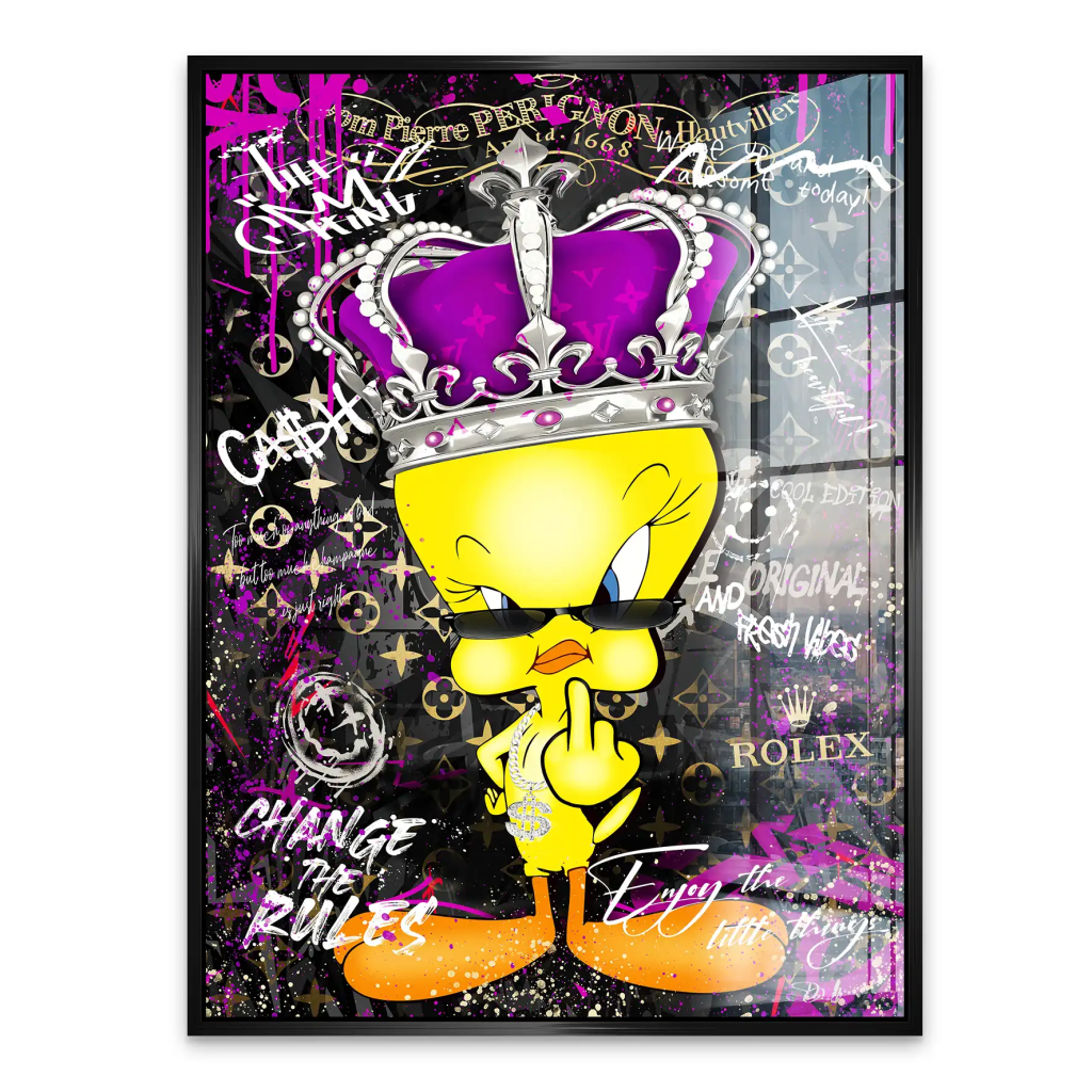 Pop Art Tweety Change the Rules Acrylglas Bild INGALERIE