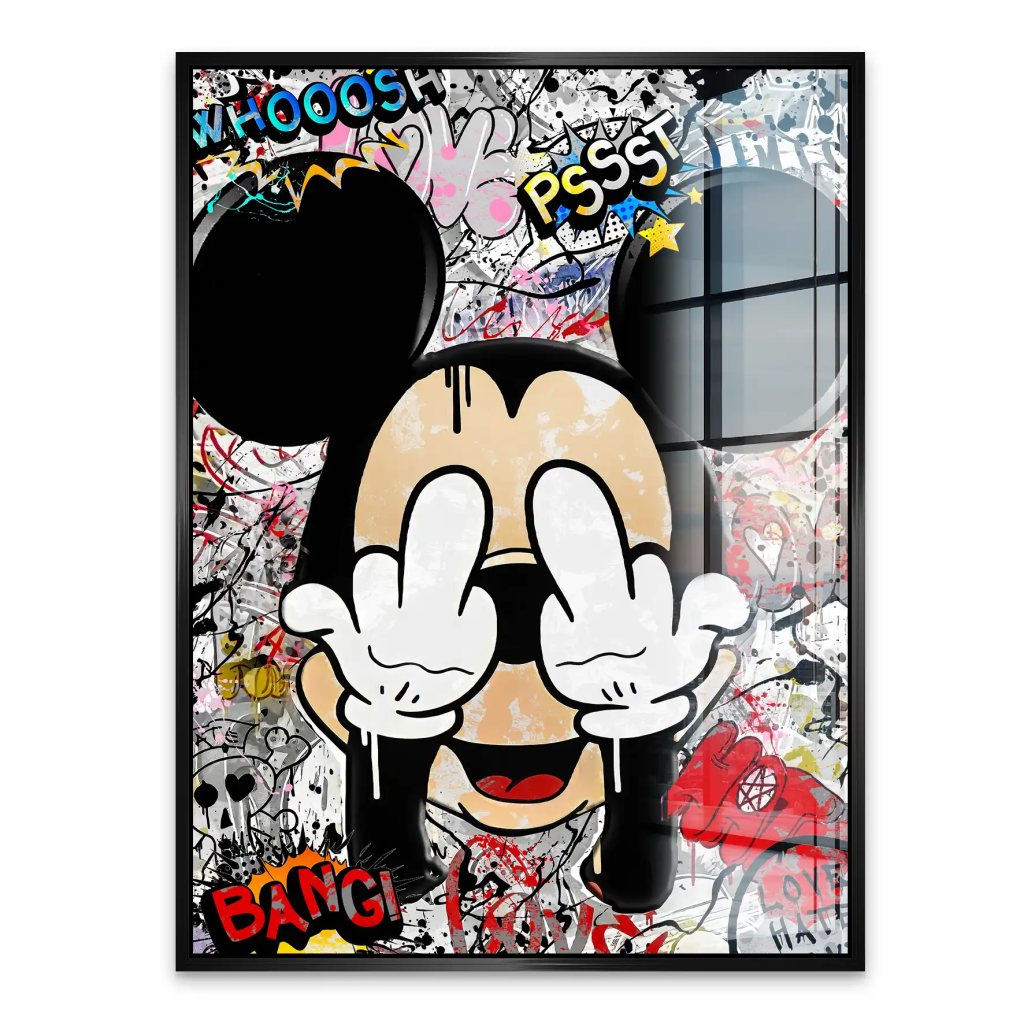 Micky Graffiti Street Art Acrylglas Bild INGALERIE