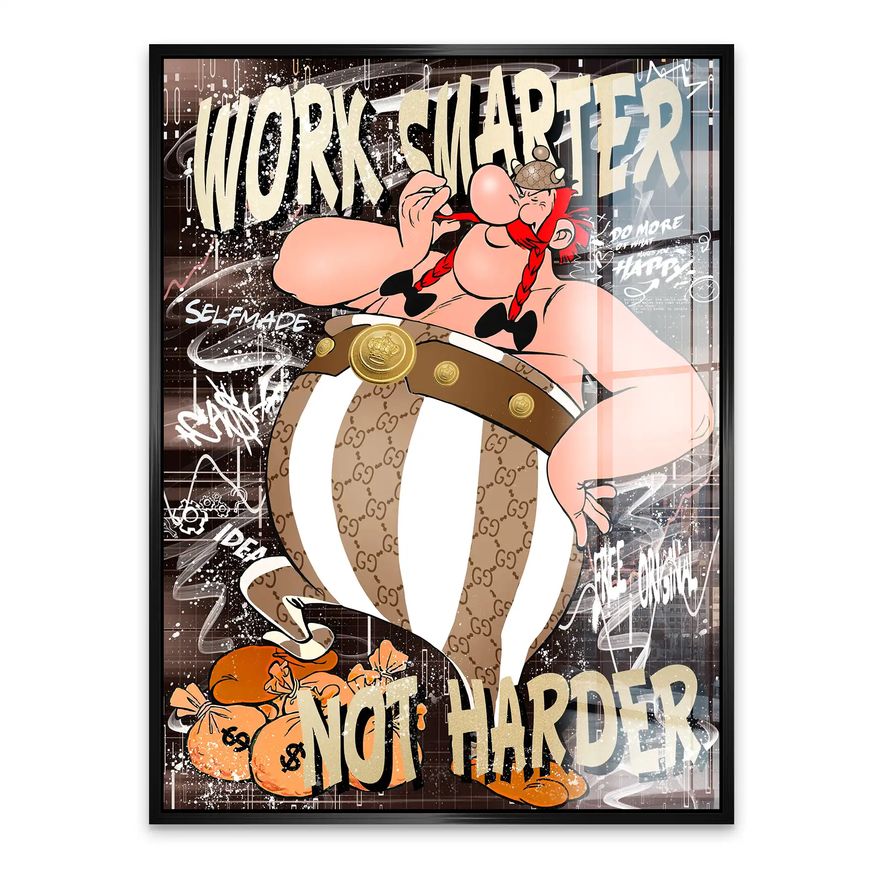 Obelix Work Smarter Retro Acrylglas Bild INGALERIE