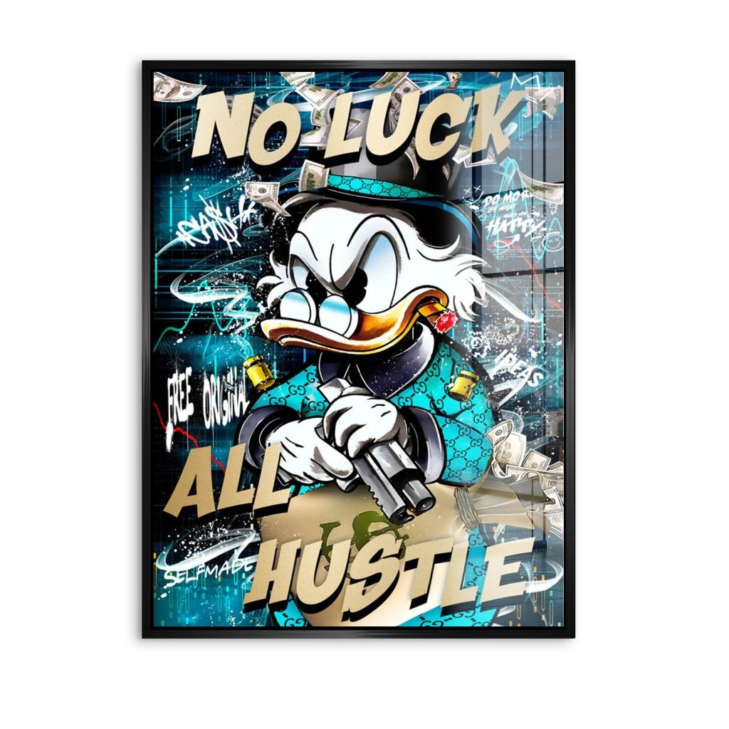 Dagobert Duck All Hustle Pop Art Acrylglas Bild INGALERIE