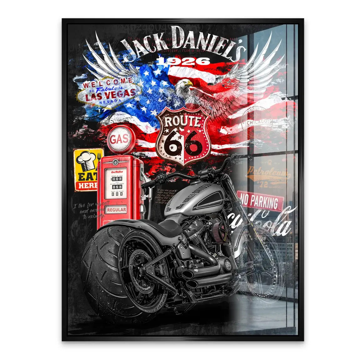Harley Freedom Pop Art Acrylglasbild